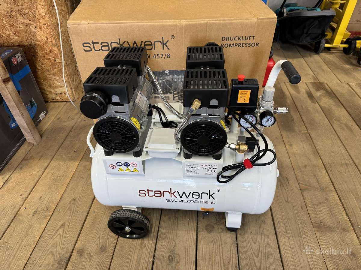 Kompresorius tylus 50l Starkwerk Sw 457/8 silent - nuotraukos Nr. 9