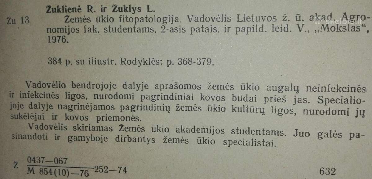 1482. Žemės Ūkio Fitopatologija Žuklienė R. - nuotraukos Nr. 5