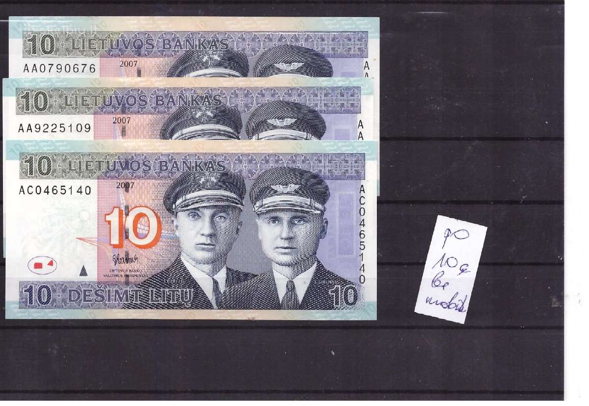 Banknotai 10 lt