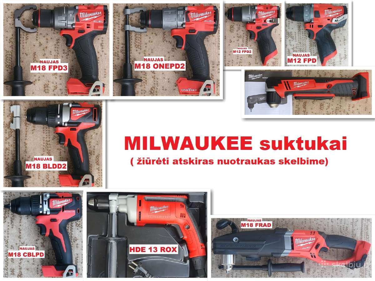 Milwaukee suktuvas kampinis suktuvas drėlė