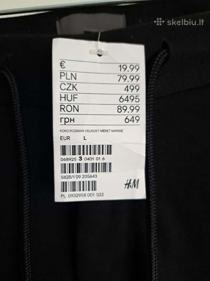 Juodos naujos kelnės H&m L dydis vyriškos - nuotraukos Nr. 3