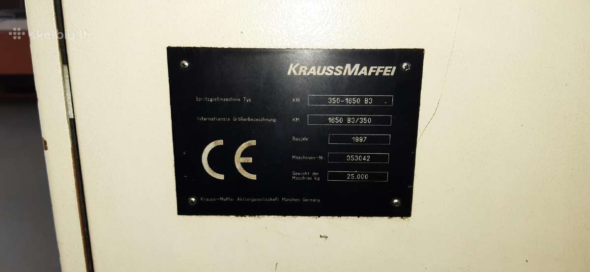 Plastiko liejimo staklės Krauss Maffei 350-1650b3 - nuotraukos Nr. 11