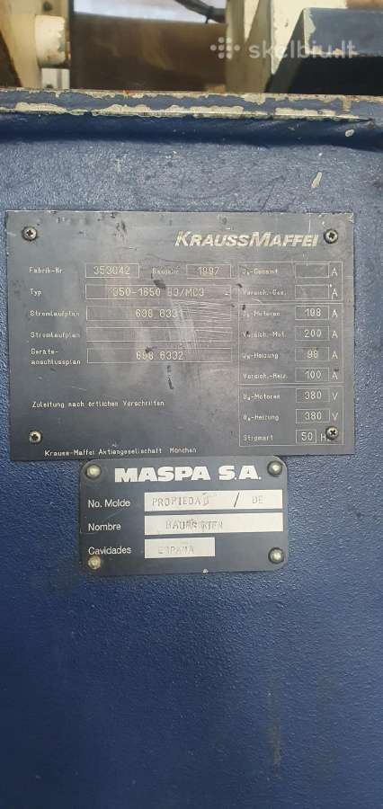 Plastiko liejimo staklės Krauss Maffei 350-1650b3 - nuotraukos Nr. 12