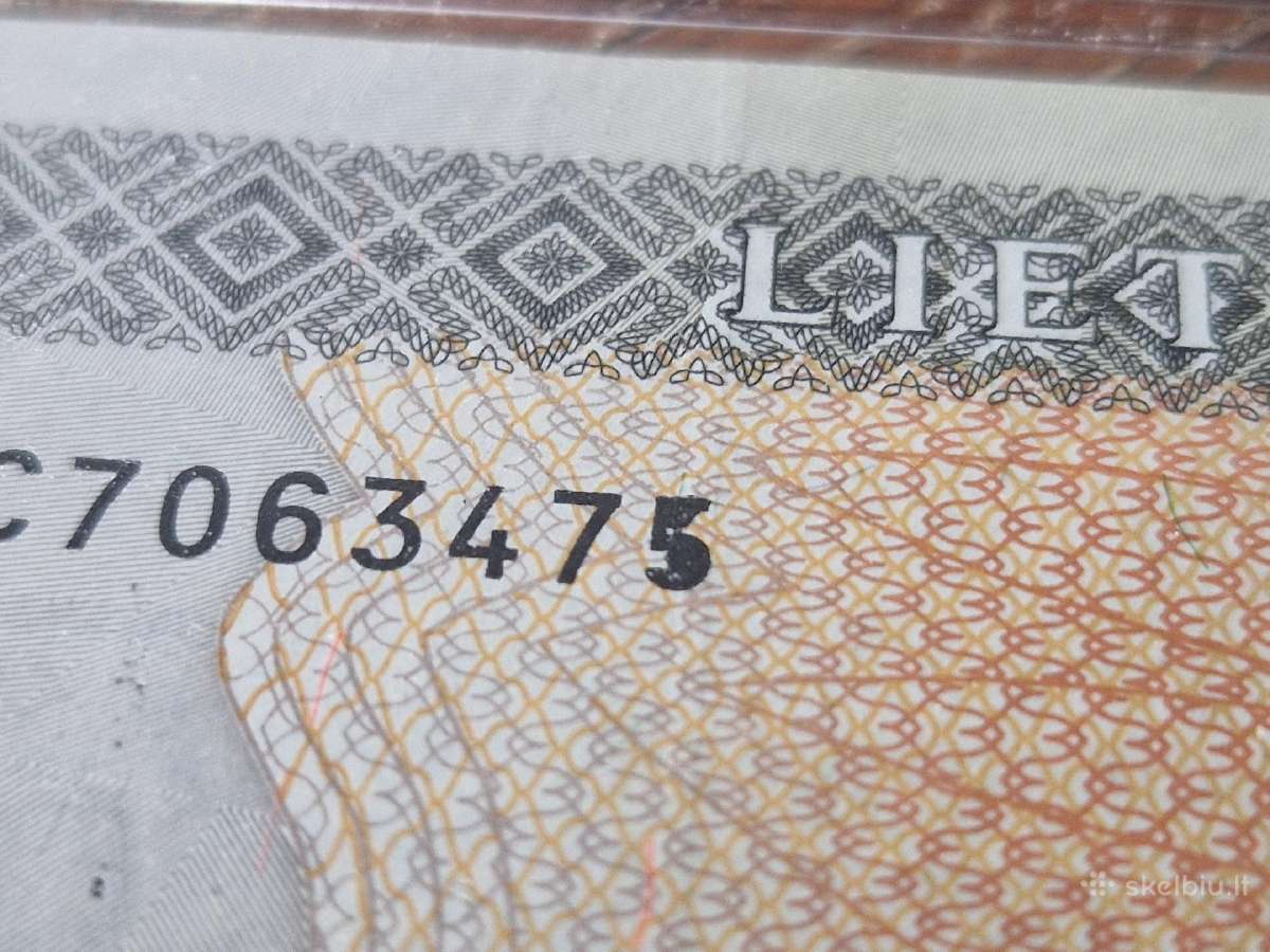1 litas 1994 Pmg 66 epq serijinio numerio brokas