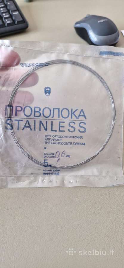 Nerūd. plieno viela ortodontiniams ir protezavimo