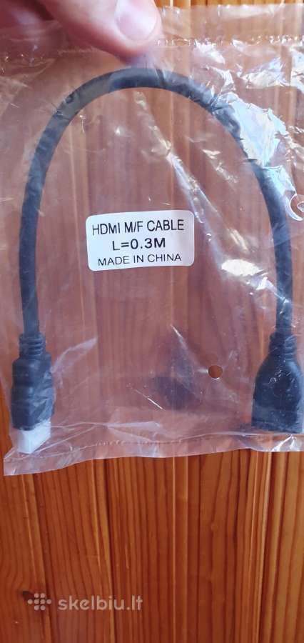 Hdmi male/female kabelis 30cm