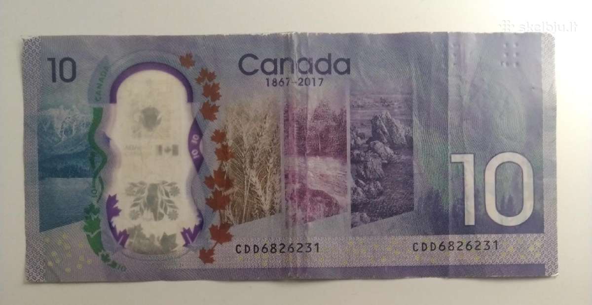 2017 Kanados 10 dollar banknote