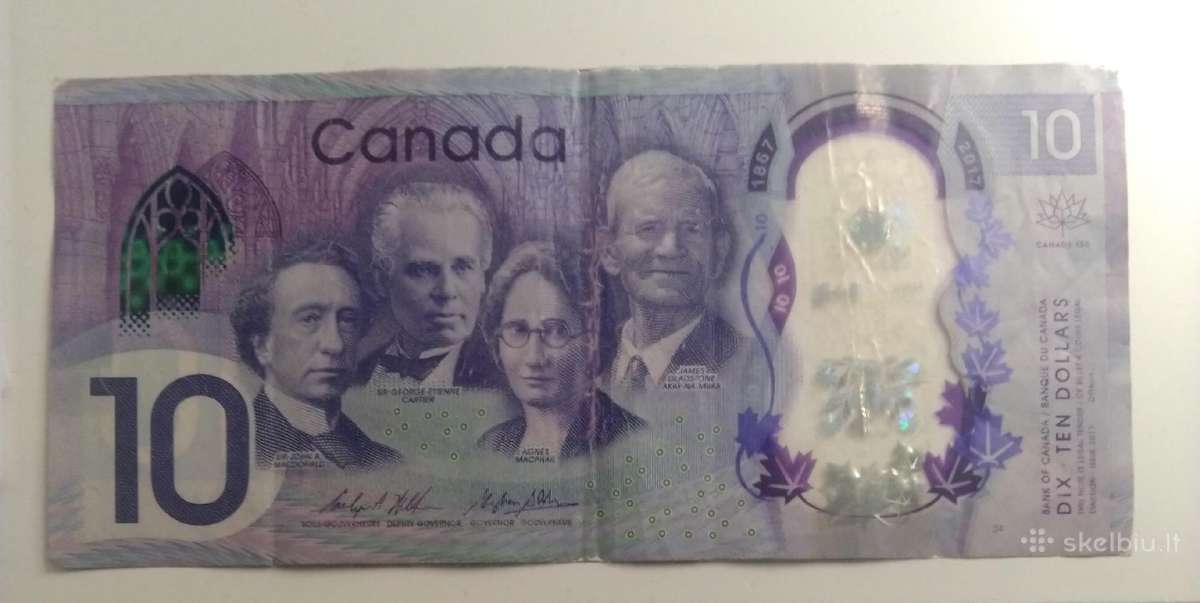 2017 Kanados 10 dollar banknote - nuotraukos Nr. 2