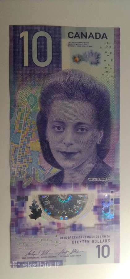 2018 Kanados 10 dollars banknote