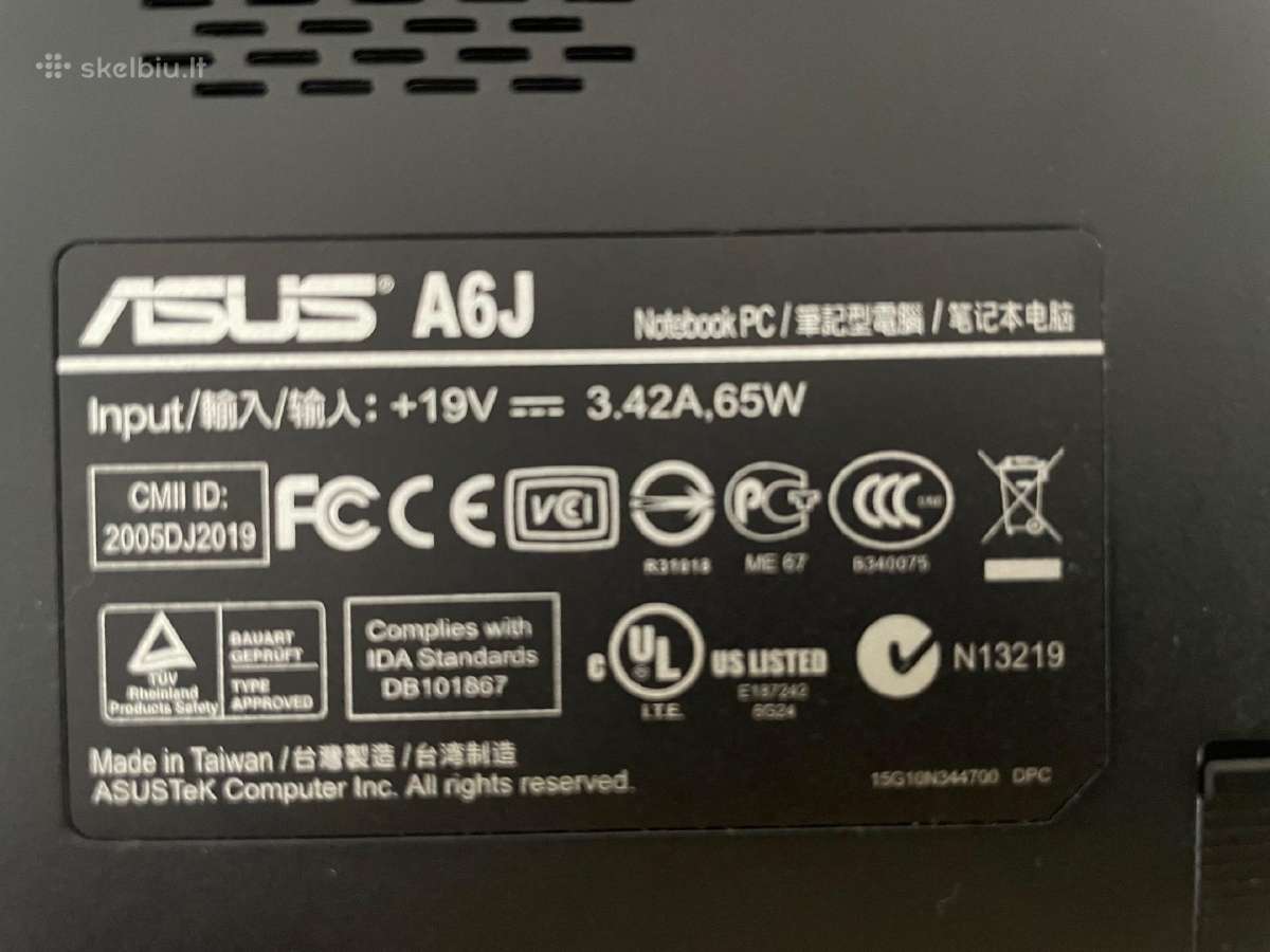Nešiojamas Asus A6j tik 35 eur - nuotraukos Nr. 5