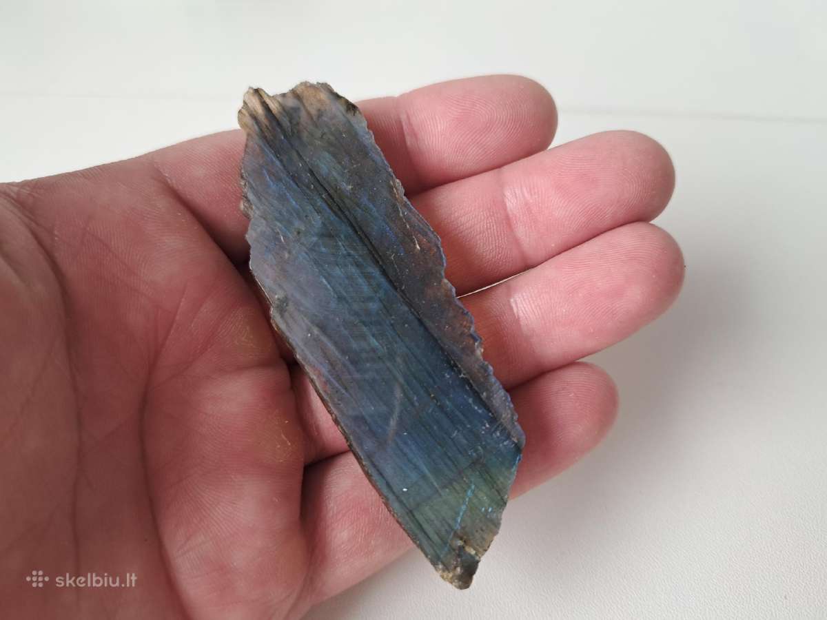 Labradoritas, akmuo mineralas 163g, 8.8x3x1cm - nuotraukos Nr. 3