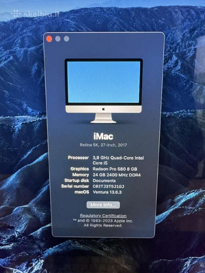 iMac 27 Retina 5k 2017 - nuotraukos Nr. 3
