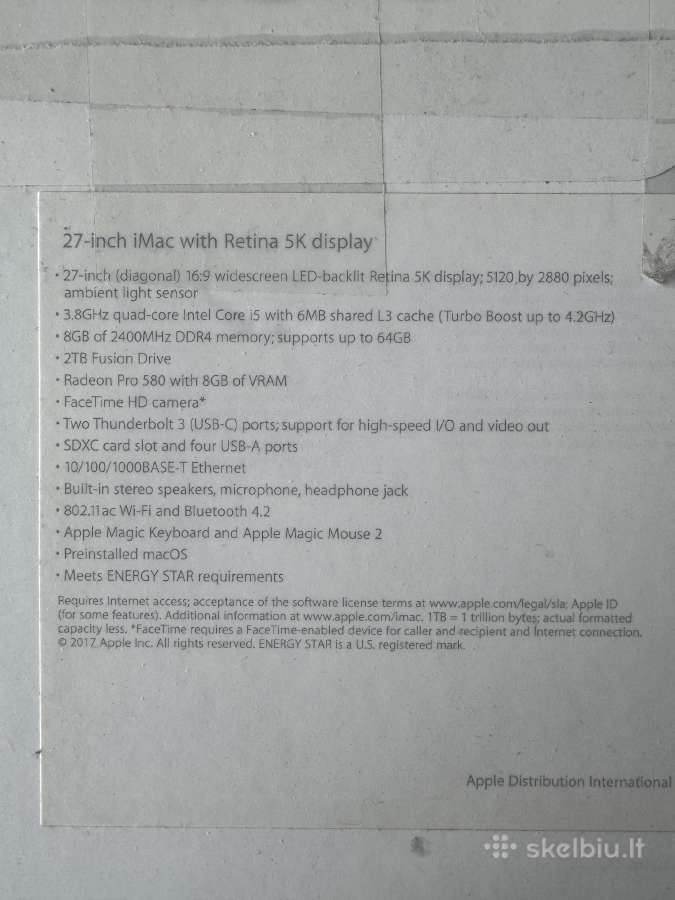 iMac 27 Retina 5k 2017 - nuotraukos Nr. 4