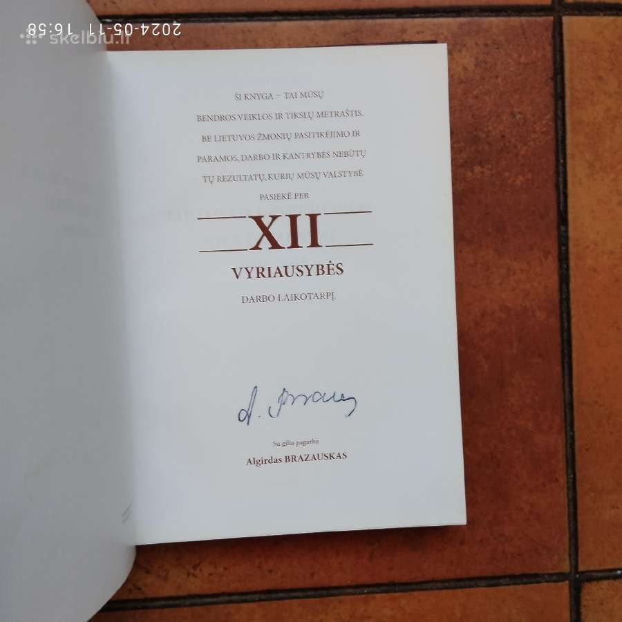 Premjero A. Brazausko autografas - nuotraukos Nr. 3
