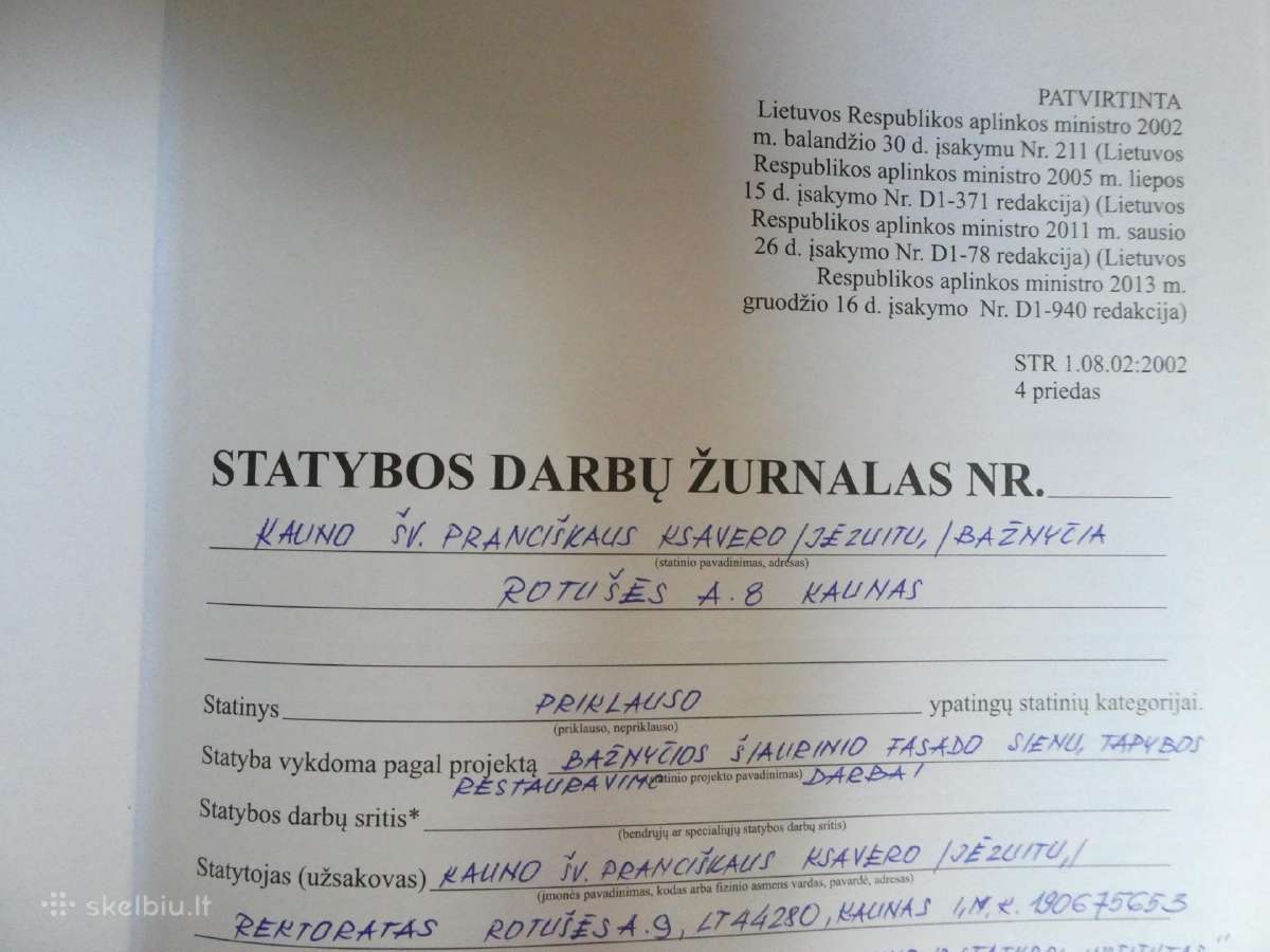 Statybos darbų žurnalas - nuotraukos Nr. 3