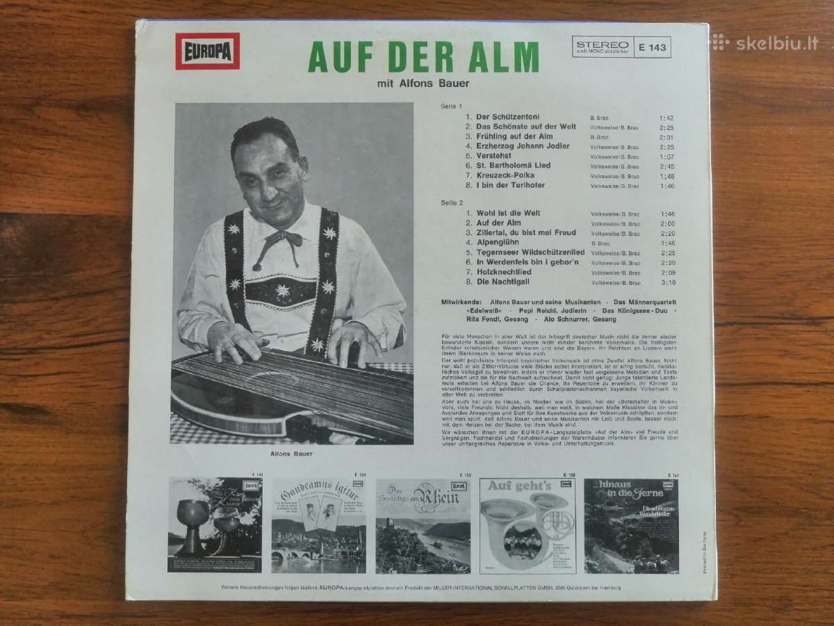Vinilinė plokštelė "Auf der Alm mit Alfons Bauer" - nuotraukos Nr. 2