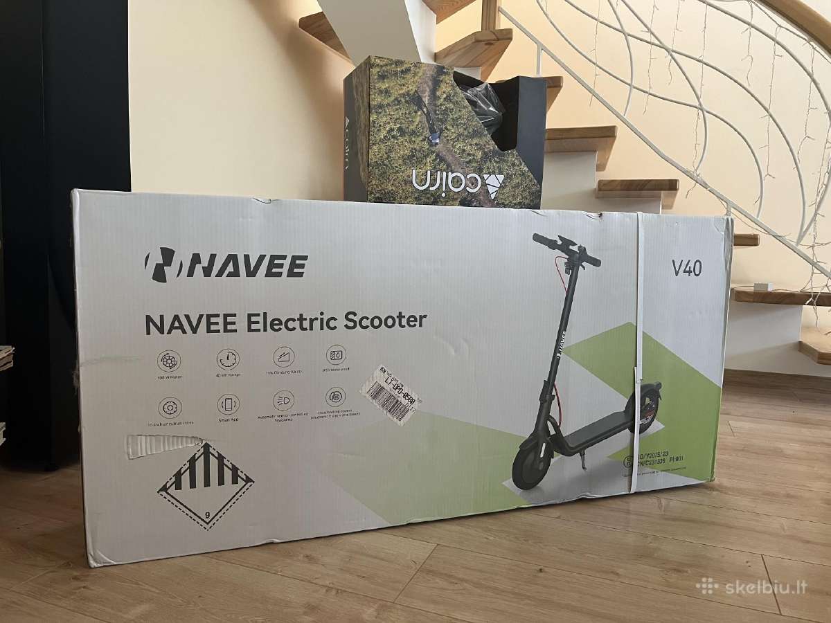 Šalmas dovanų! Naujas Navee V40 el. paspirtukas.