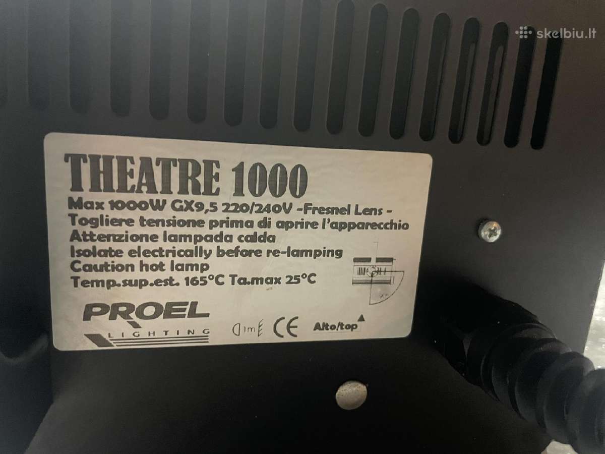 Naudoti 2 teatriniai prožektoriai Proel Lighting - nuotraukos Nr. 4