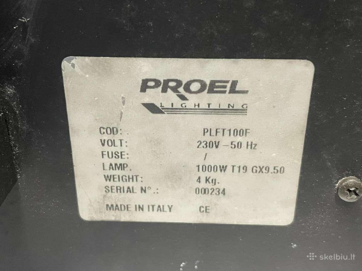 Naudoti 2 teatriniai prožektoriai Proel Lighting - nuotraukos Nr. 5