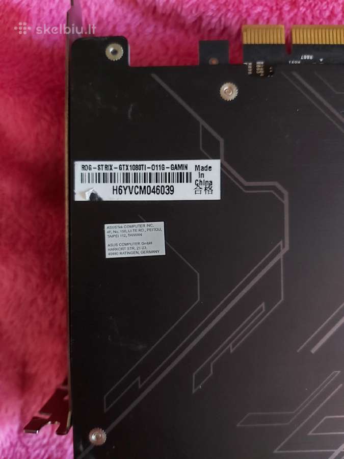 Asus Rog- strix gtx 1080 Ti 11gb gaming - nuotraukos Nr. 3
