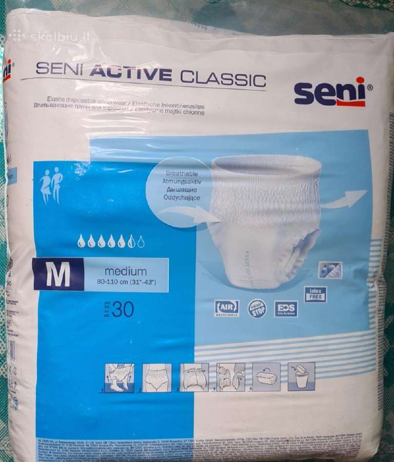 Seni classic active sauskelnės suaugusiems