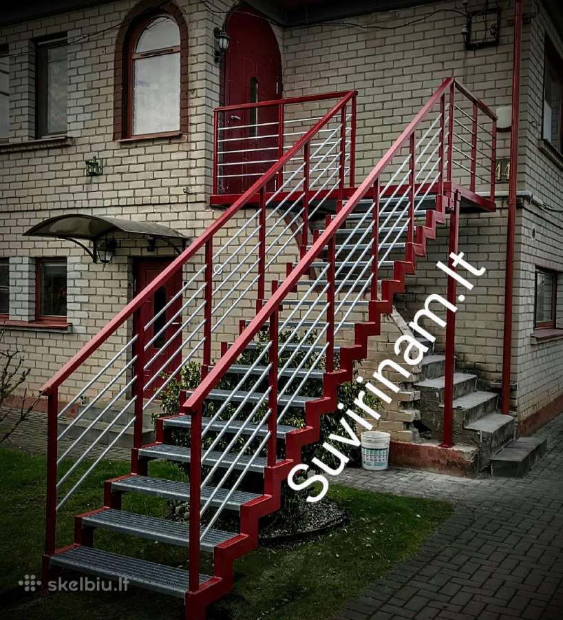 Lauko laiptai, metaliniai laiptai, turėklai. - nuotraukos Nr. 10