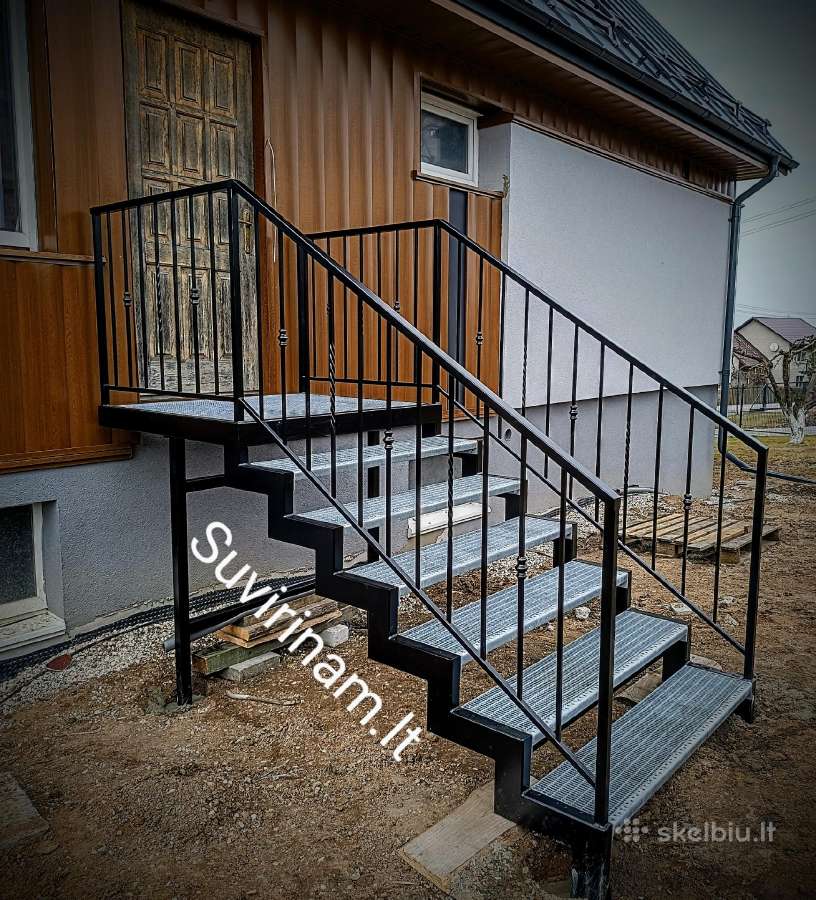 Lauko laiptai, metaliniai laiptai, turėklai. - nuotraukos Nr. 21