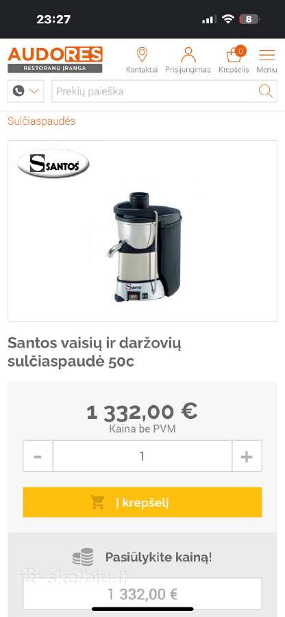 Sulčiaspaudė centrifūga Santos 50c