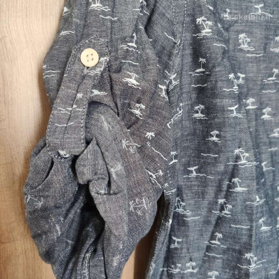 „jack&jones“ pilki medvilnės su linu marškiniai - nuotraukos Nr. 4