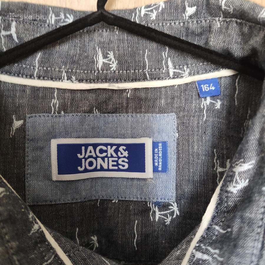 „jack&jones“ pilki medvilnės su linu marškiniai - nuotraukos Nr. 5