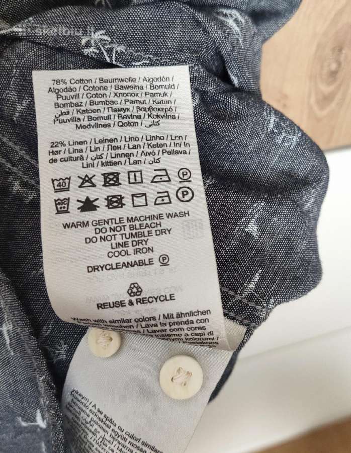 „jack&jones“ pilki medvilnės su linu marškiniai - nuotraukos Nr. 7