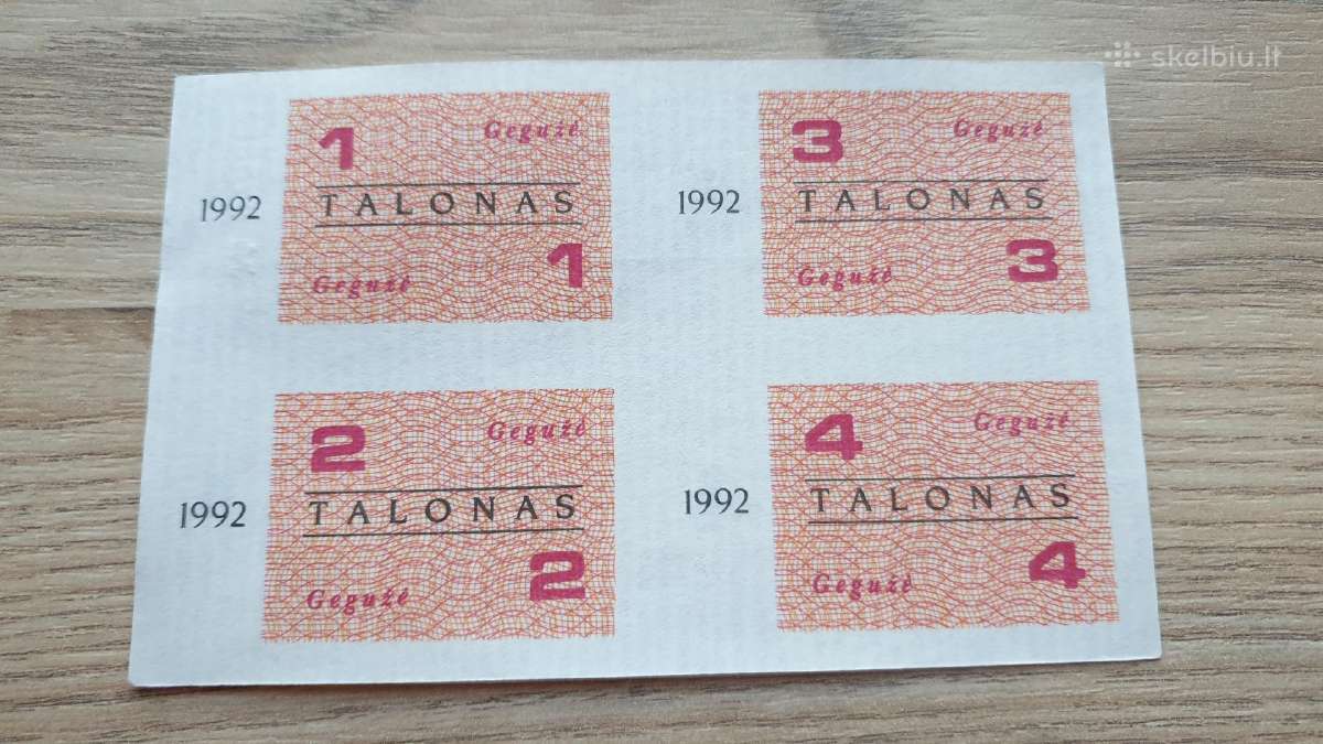 1992 maisto talonai Gegužė