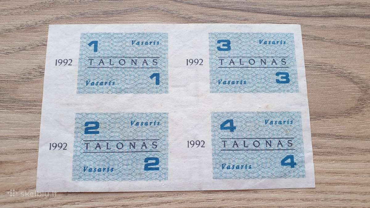 1992 metų maisto talonai Vasaris Retas