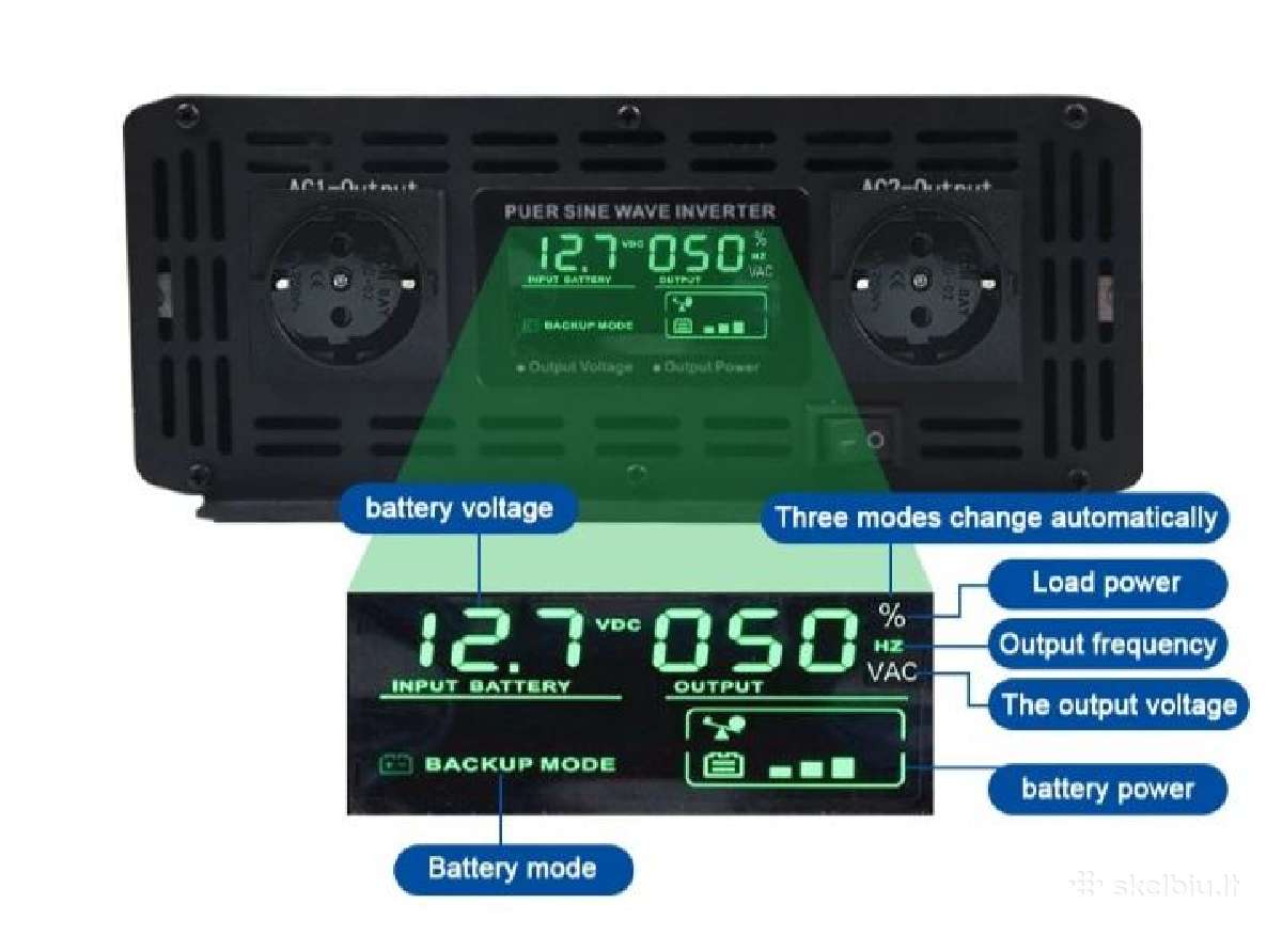Inverteris 8000w 24 į 220v - nuotraukos Nr. 3
