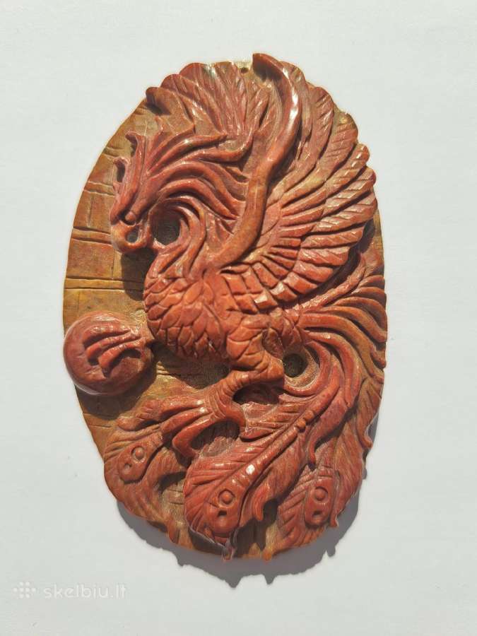 Jaspio pakabukas, akmuo, mineralas, Feniksas 55g