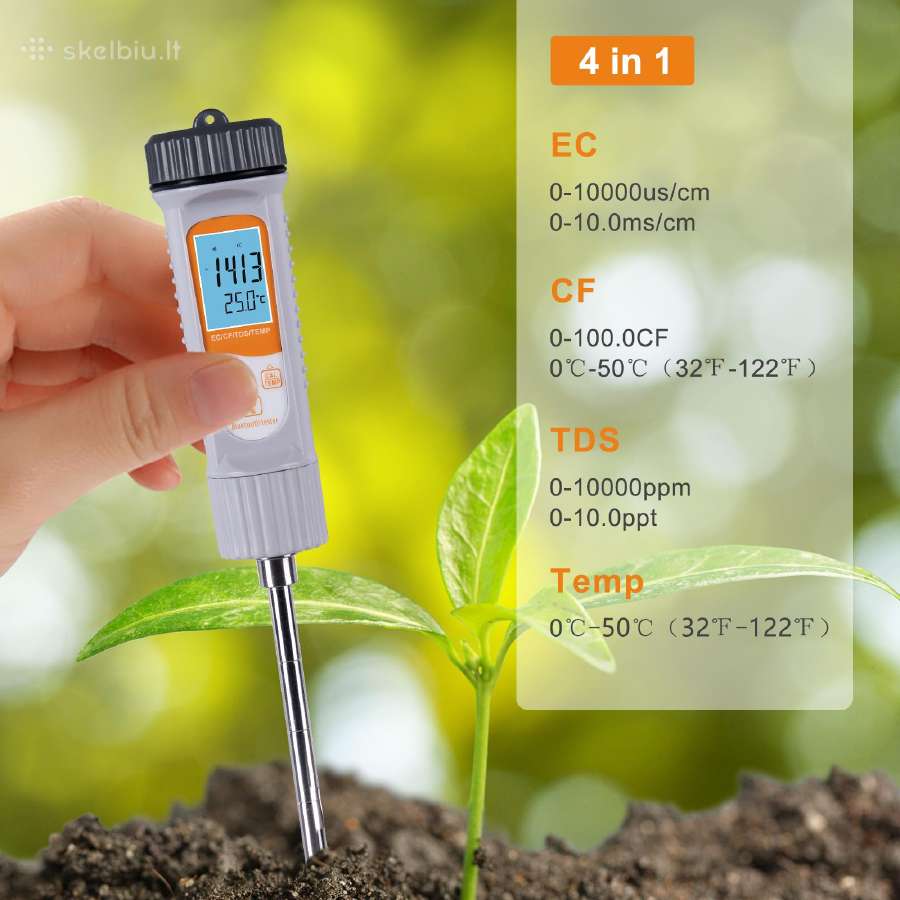 Dirvožemio Ec, Tds, CF ir temperatūros matuoklis - nuotraukos Nr. 4