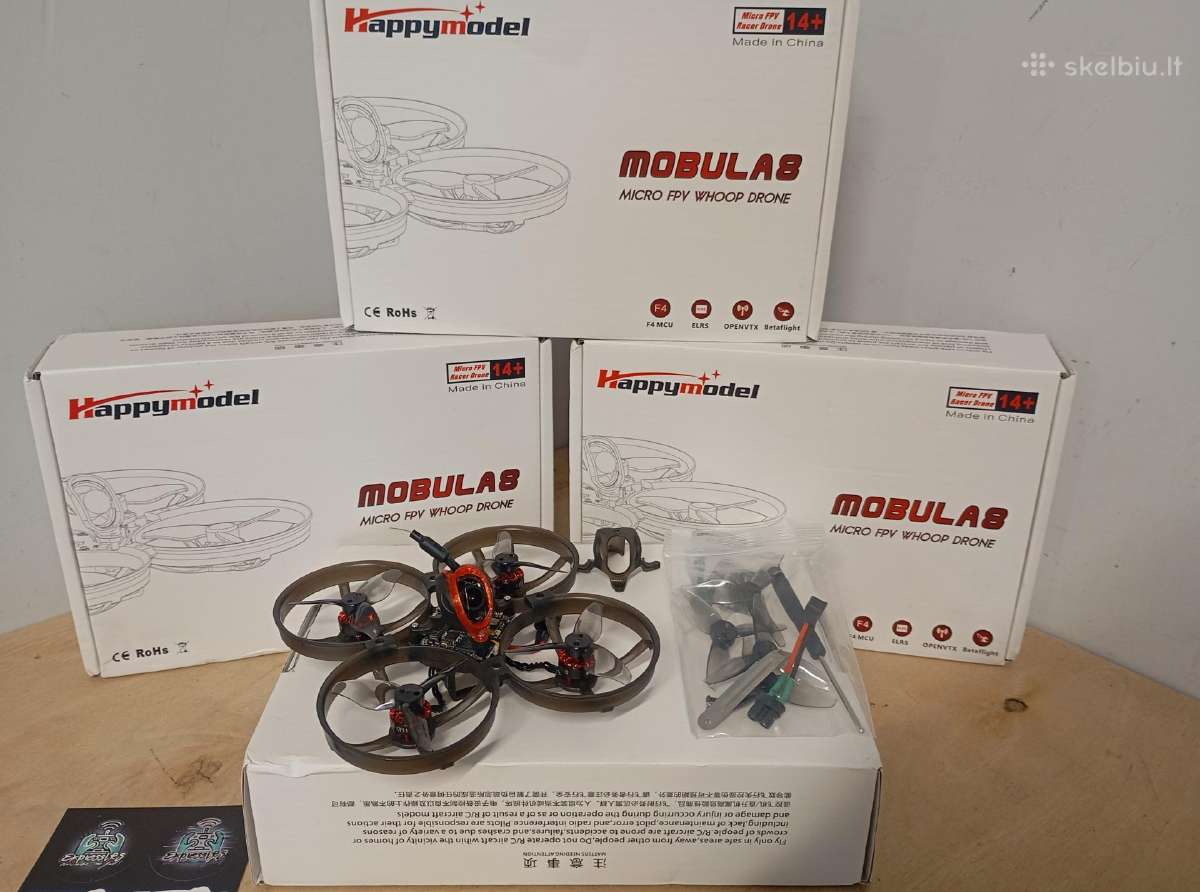 Nauji Happymodel Mobula 8 fpv dronai