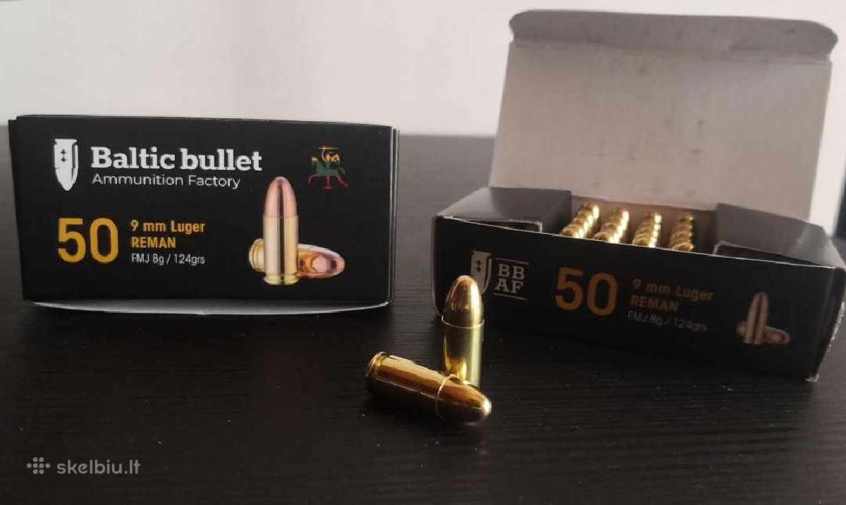 9x19 Fmj 124gr. Luger šoviniai