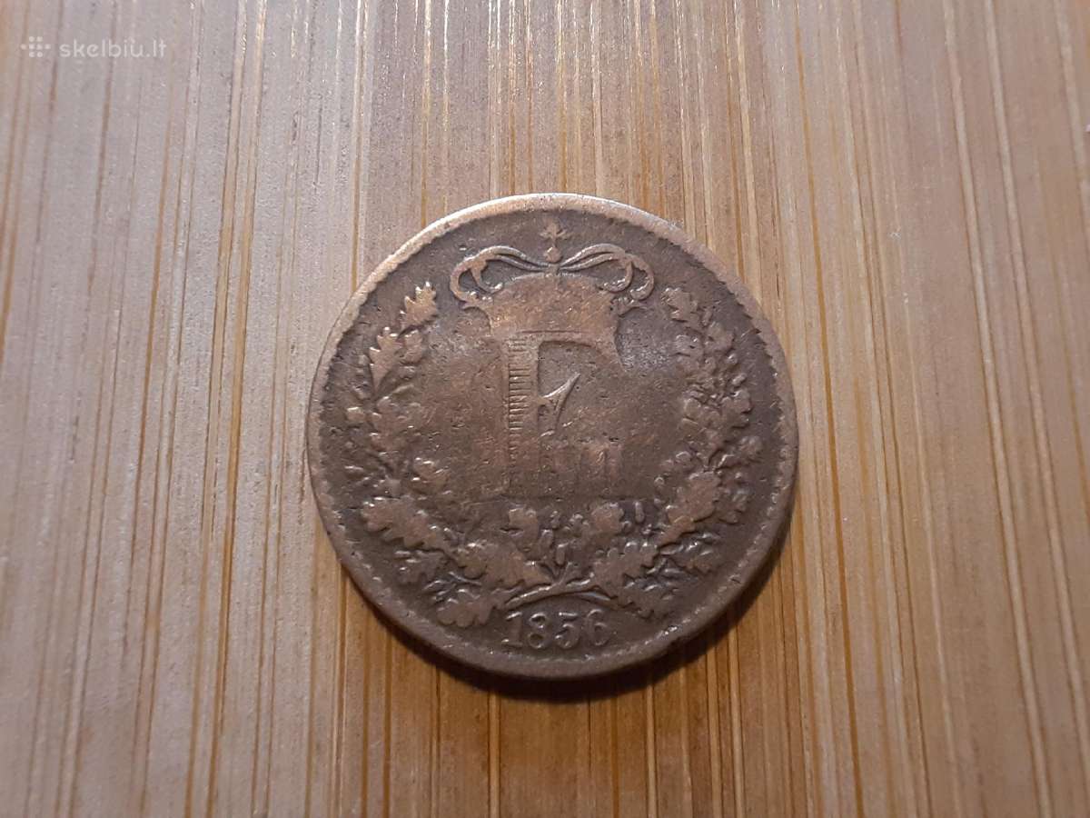 1 skilling 1856 Rigsmont - Danija - nuotraukos Nr. 2
