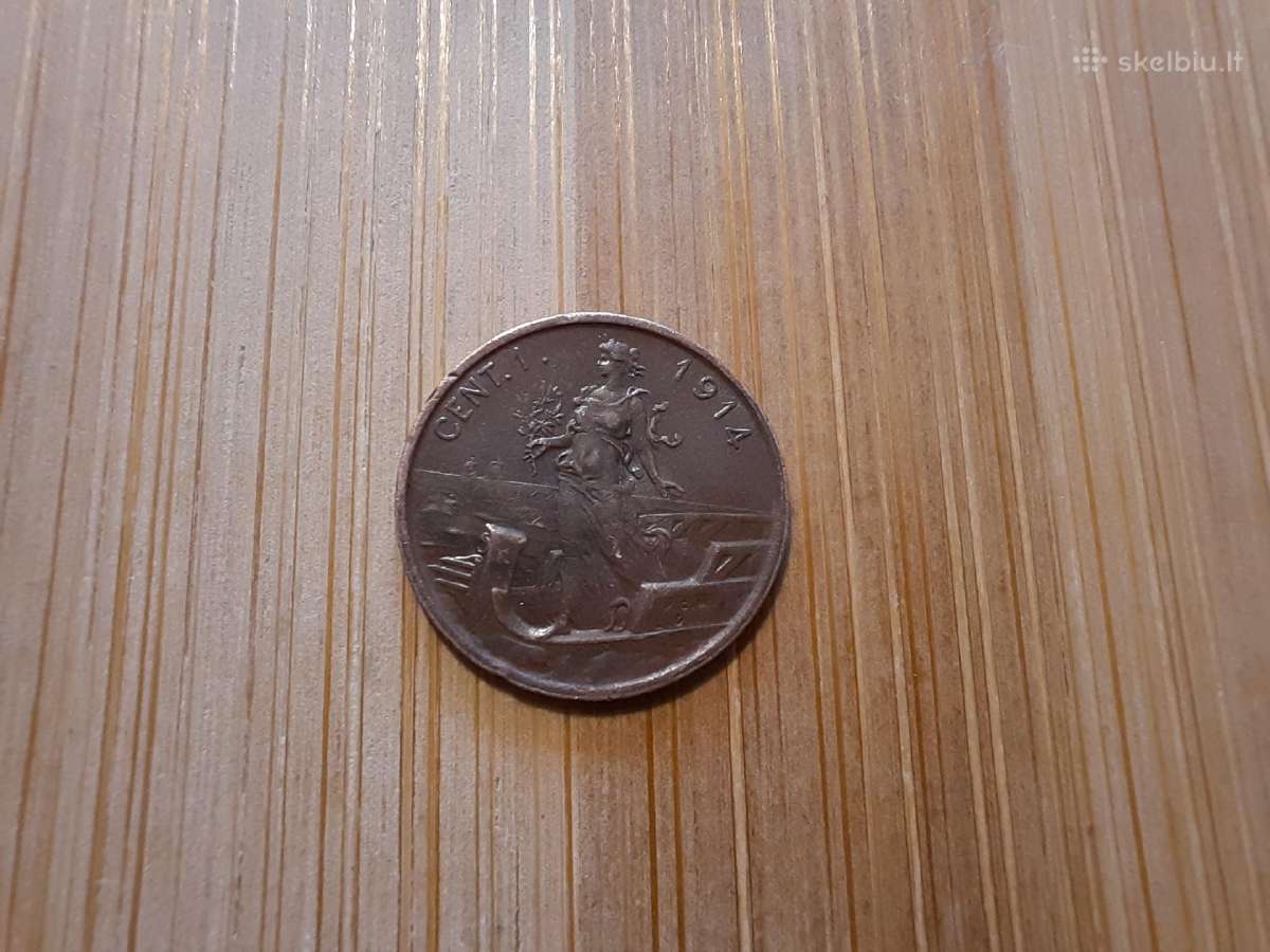 1 centas 1914 - Italija - nuotraukos Nr. 2