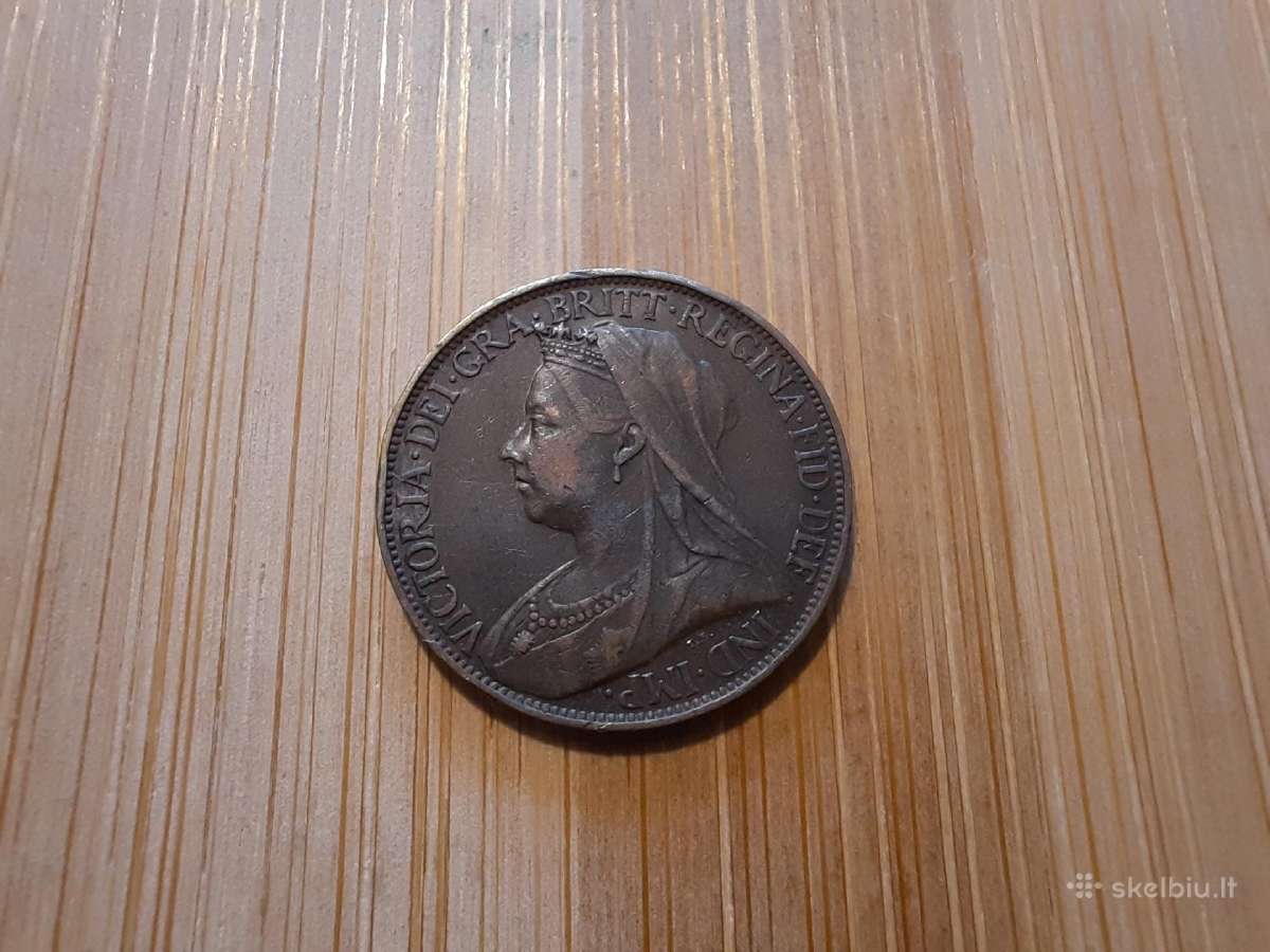 1 farthing fartingas 1896 - Anglija