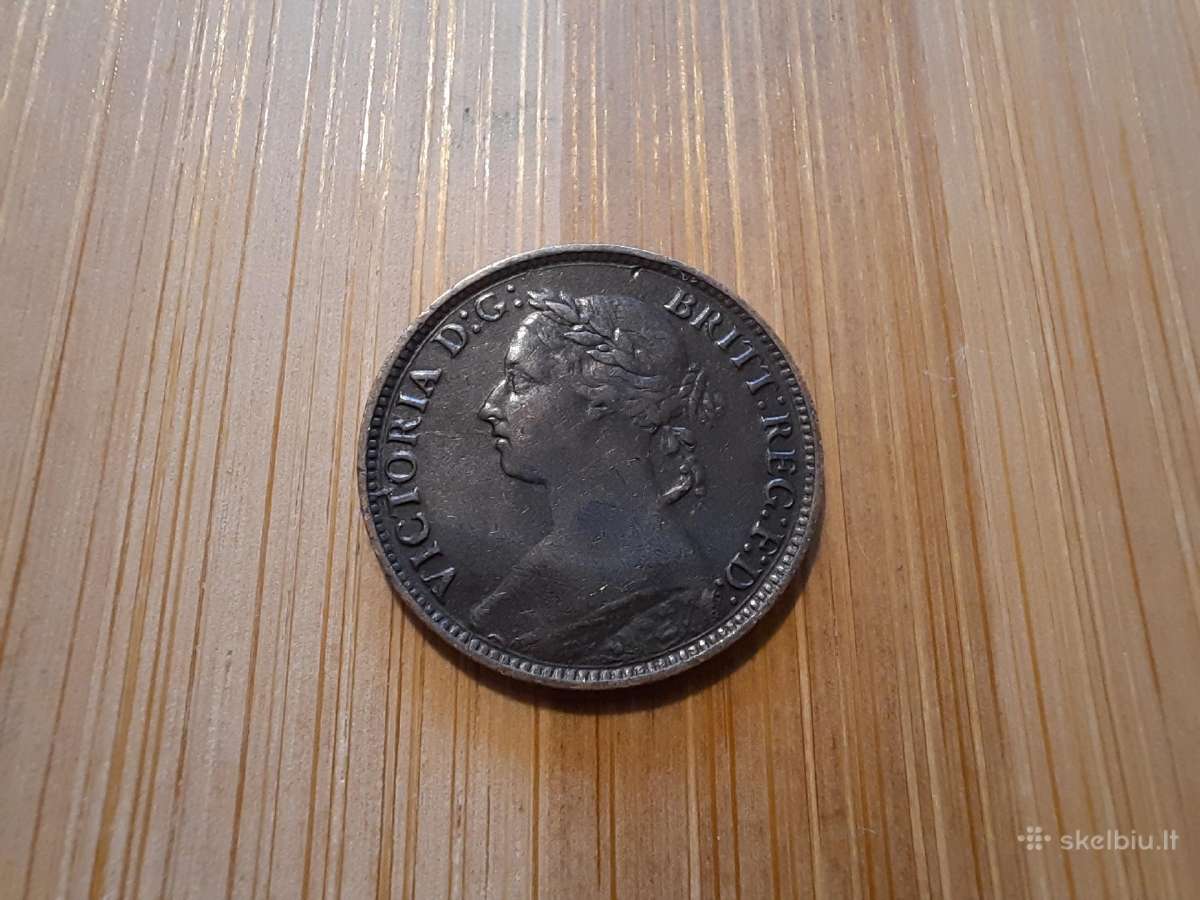 1 farthing fartingas 1891 - Anglija