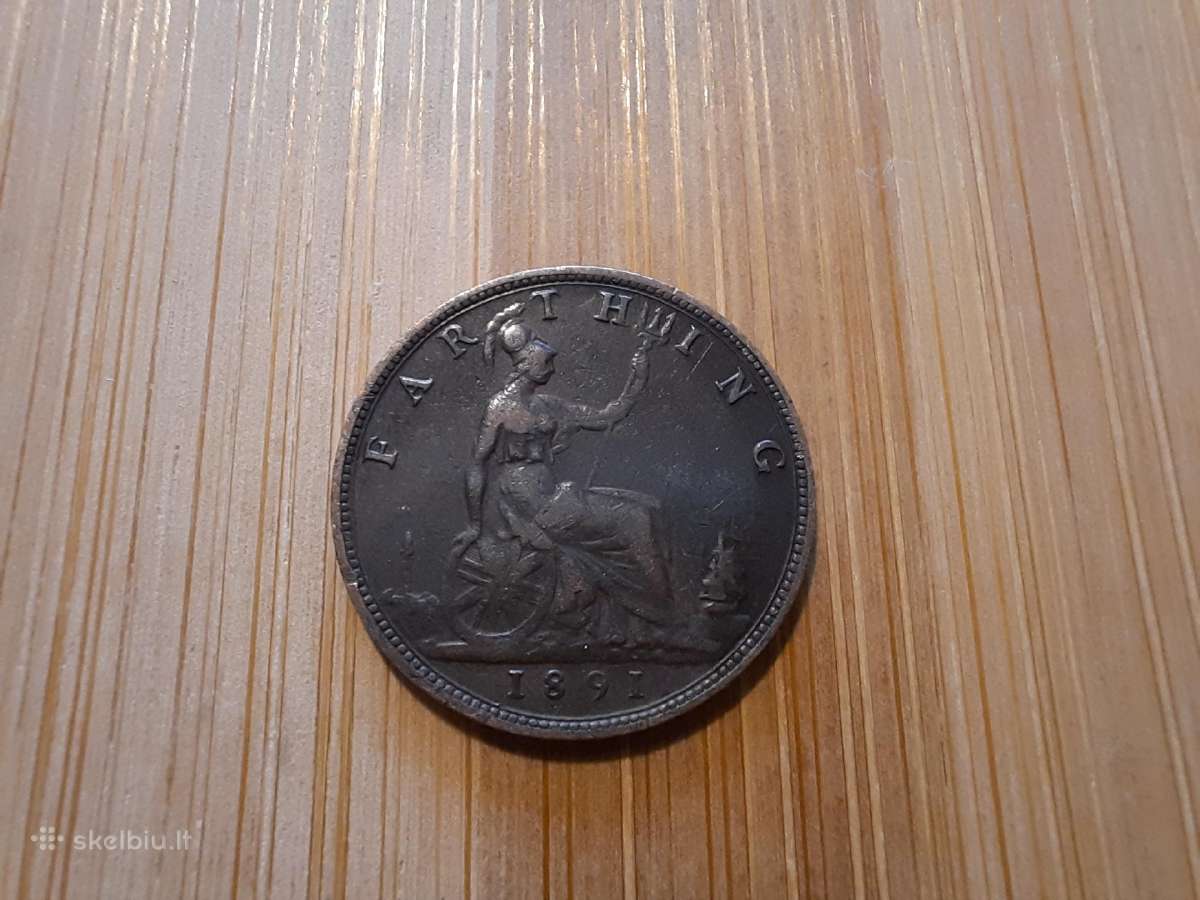 1 farthing fartingas 1891 - Anglija - nuotraukos Nr. 2