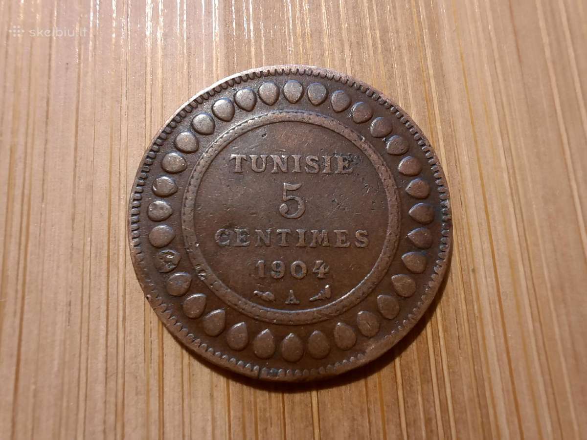 5 centimes sentimai 1904 - Tunisas