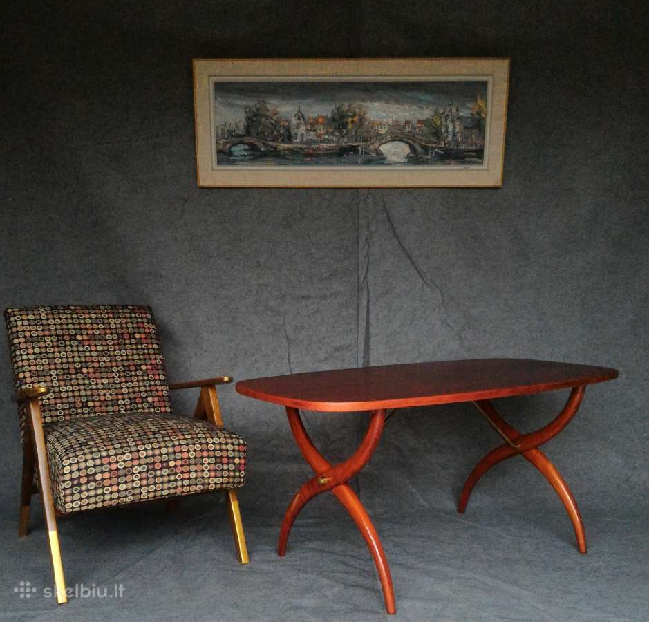 Yngve Ekström raudonmedžio kavos staliukas 1955m - nuotraukos Nr. 7