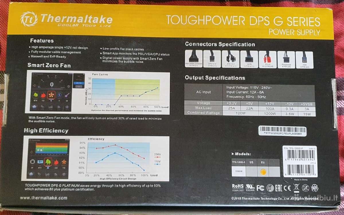 Thermaltake Toughpower Dps G Platinum 1200w - nuotraukos Nr. 2