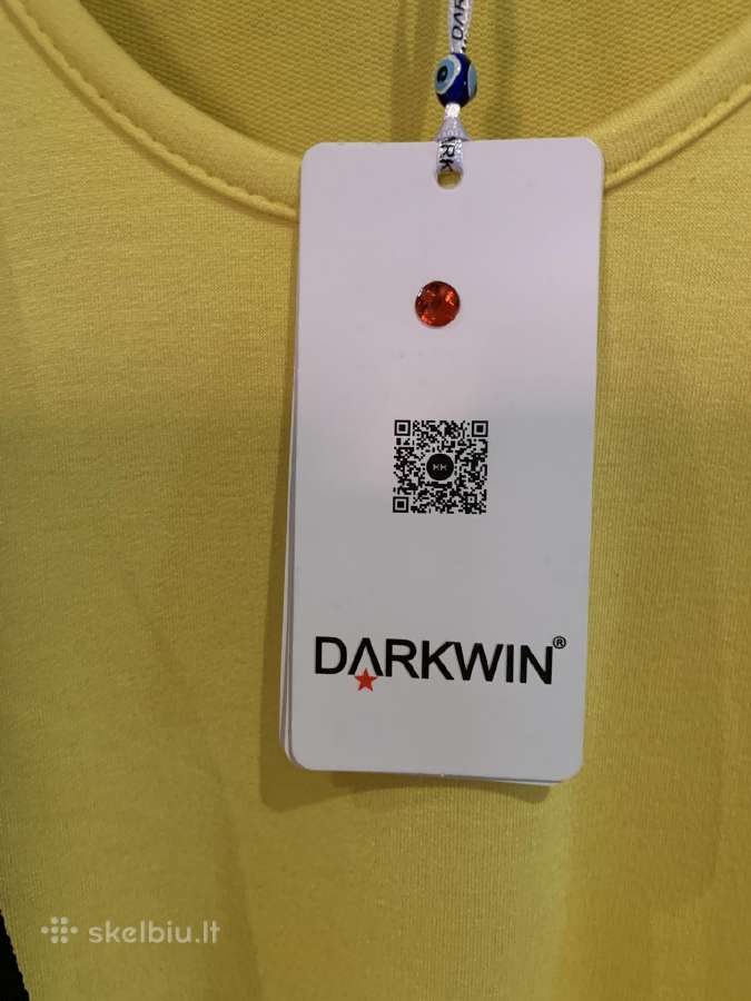 Geltona su juodomis gėlėmis Darkwin suknelė - nuotraukos Nr. 5