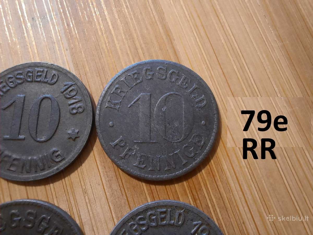 10 pfennig feningai 1917 - 1919 Vokietija - nuotraukos Nr. 7