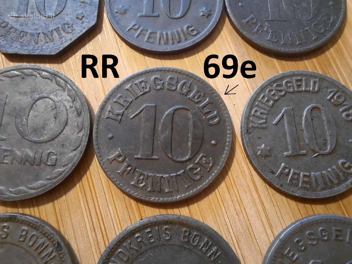 10 pfennig feningai 1917 - 1919 Vokietija - nuotraukos Nr. 11