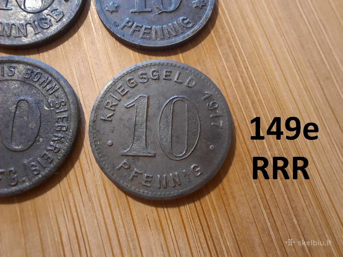 10 pfennig feningai 1917 - 1919 Vokietija - nuotraukos Nr. 19